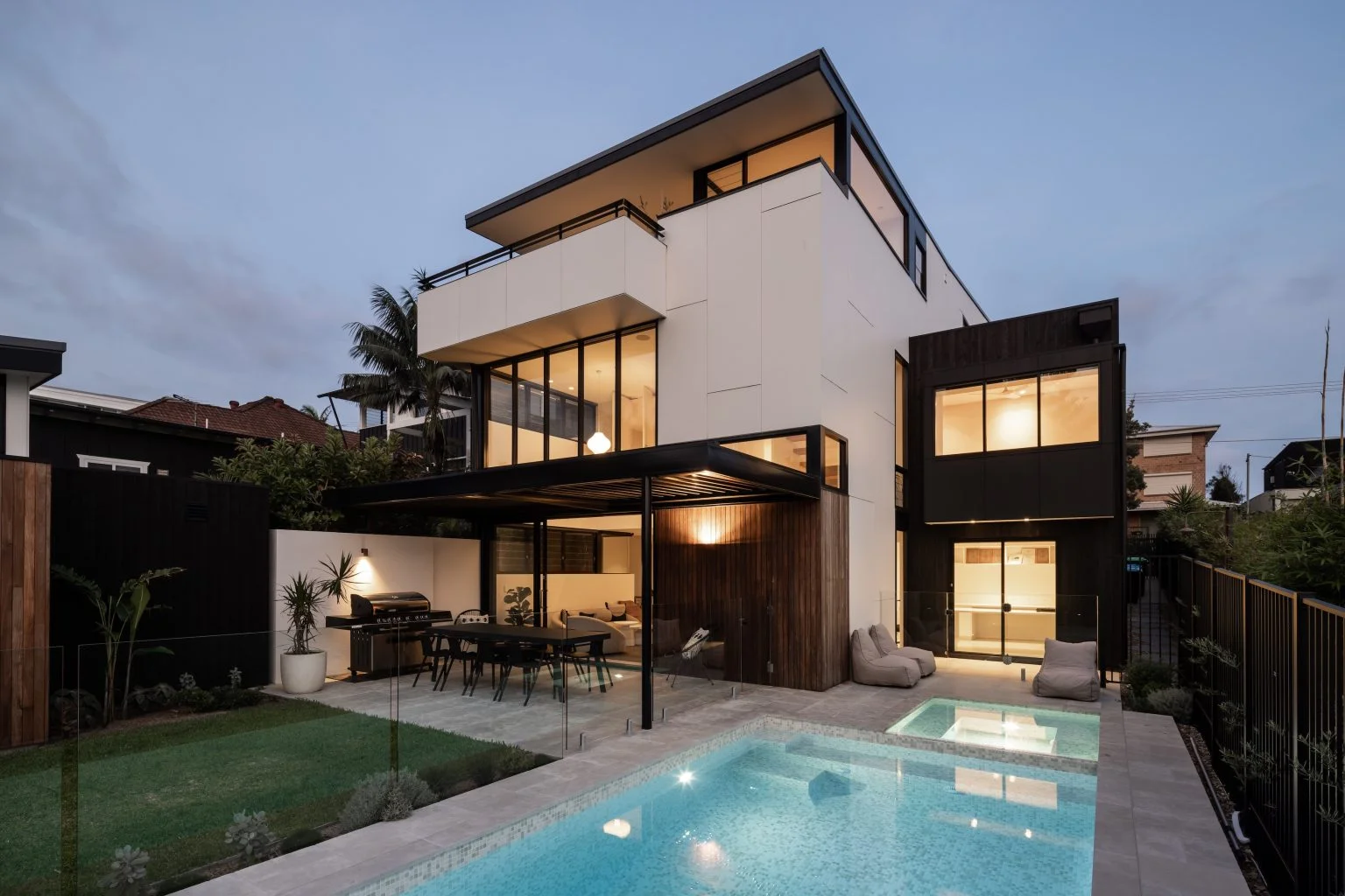 Modern rendered home exterior freshly repainted to handle sun and salt air